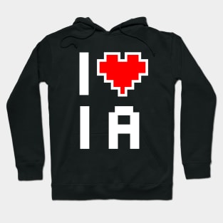 I Love IA - Pixel heart for Iowa gamer Hoodie